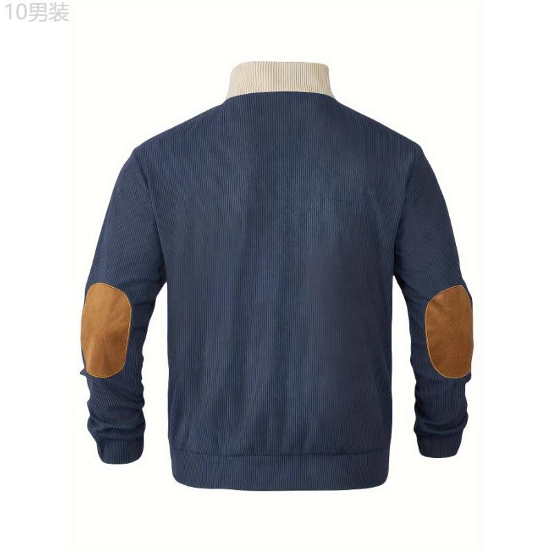 Mens Retro Color Block Knitted Mid Stretch Stand Collar Pullover Sweater - Warm, Casual, Long Sleeve, Button Front, Machine Washable - Perfect for Fall and Winter, Old Money Style Fabric Knitwear Menswear Spandex knit cardigan sweater vest