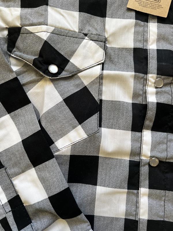 Long sleeve checker colored mens dress shirt