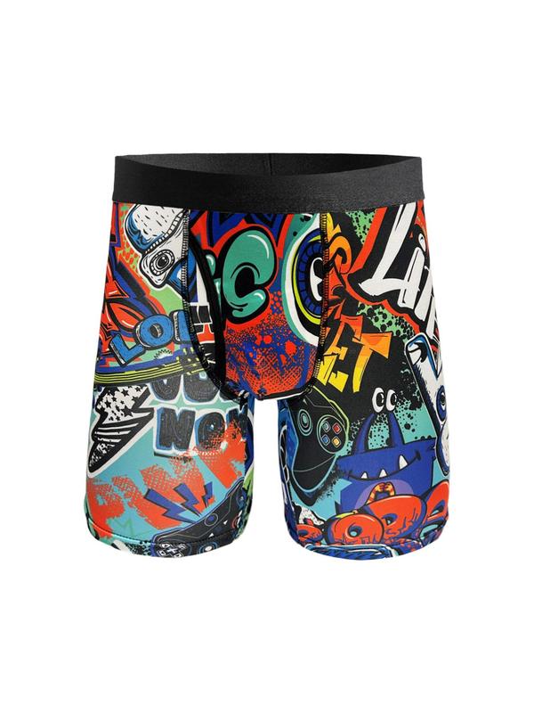 Men's All Over Print Boxer Brief, Breathable Comfy Underwear for Daily Wear, Underwear for Men, Men's Underwear for All Seasons