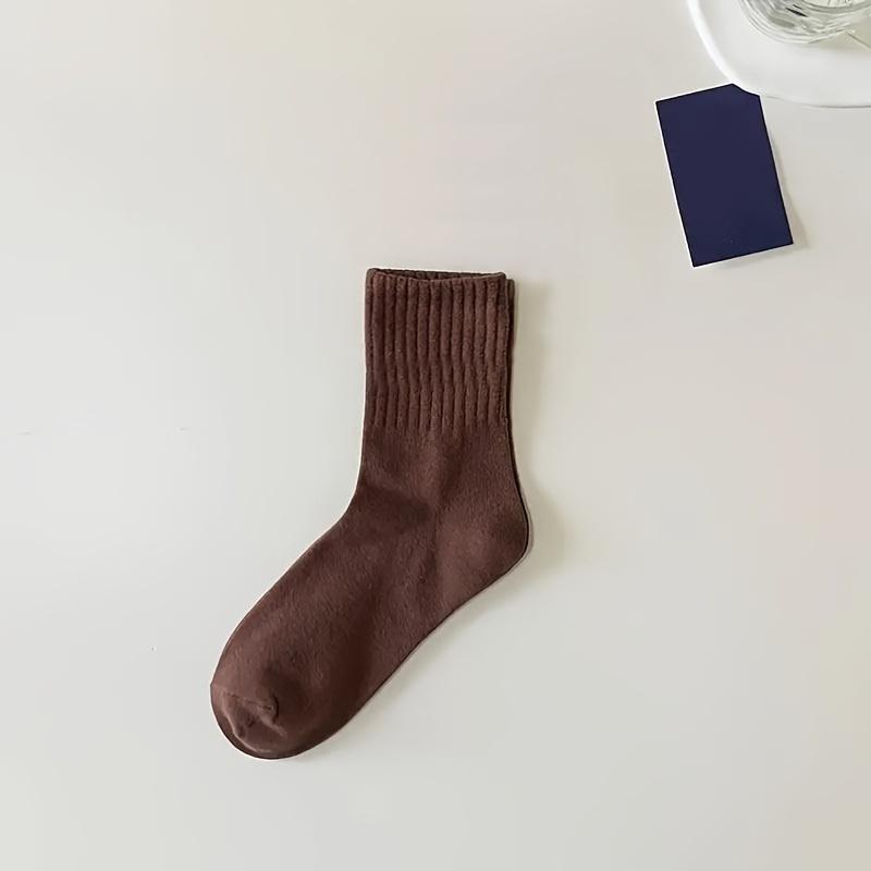 6 Pairs Comfy & Stylish Mid Length Socks: Breathable, Durable Solid Colors Unisex Socks - Easy Care, Long-Lasting Comfort for Everyday and Sports