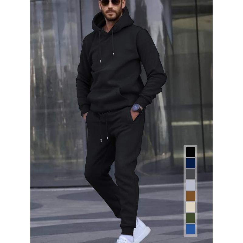 Men'S Casual Sports Set, Fashion Letter X Embroidered Belt, Long Sleeve Hoodie and Athletic Pants, Polyester Knit Sweatshirt and Joggers Outfit for Outdoor Fitness, Regular Fit, Autumn Winter Collection