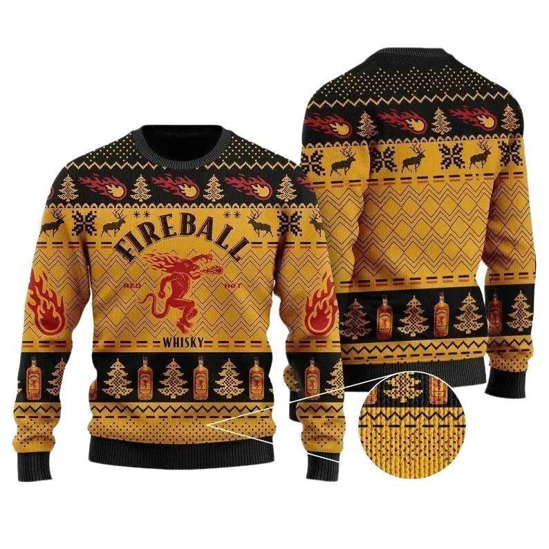 Fireball Whisky Christmas Ugly Sweater, Fireball Xmas Sweater, Whisky Beer Lover Sweater For Men And Women, Holiday Shirt