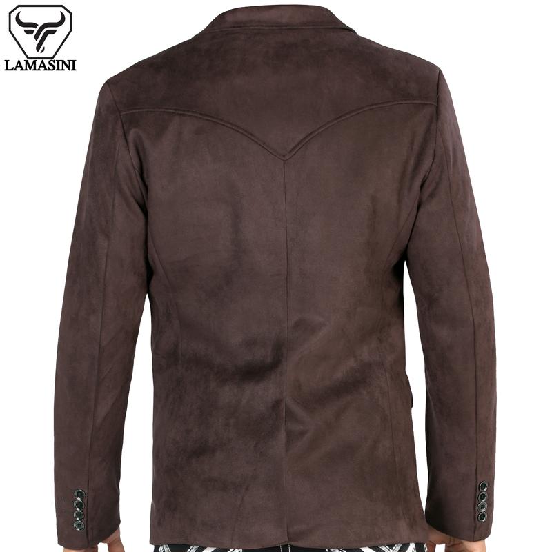 LAMASINI Men's Suede Blazer LM510, Stylish and Fitted