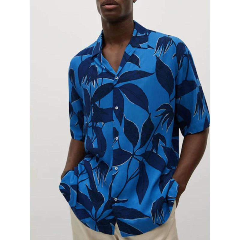 Light and Thin Mesh Printed Shirt for Men Lightweight Mesh Floral Print Shirt for Men