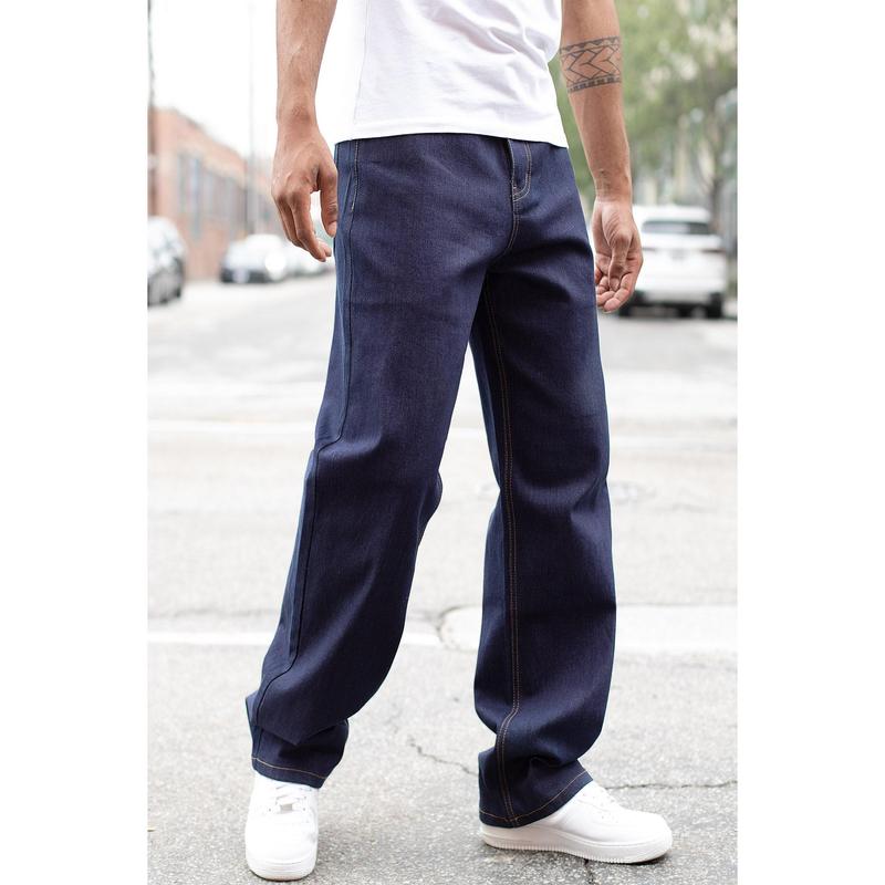 Men's Essential Baggy Raw Denim Jeans