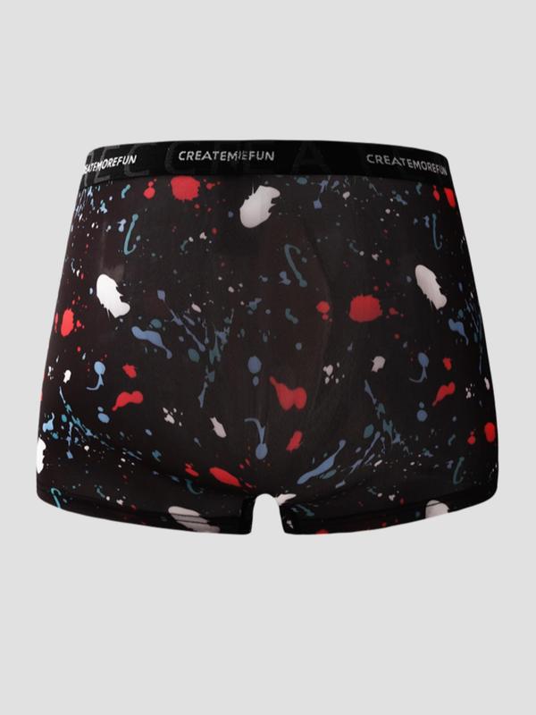 Men's All Over Print Boxer Brief, Casual Comfy Breathable Underwear for Daily Wear, Mens Underwear for All Seasons