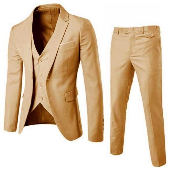 Suit Suit Men's Three-Piece Suit Business Casual Suit Business Clothing Slim Fit Groomsman Suit Groom Wedding Suit