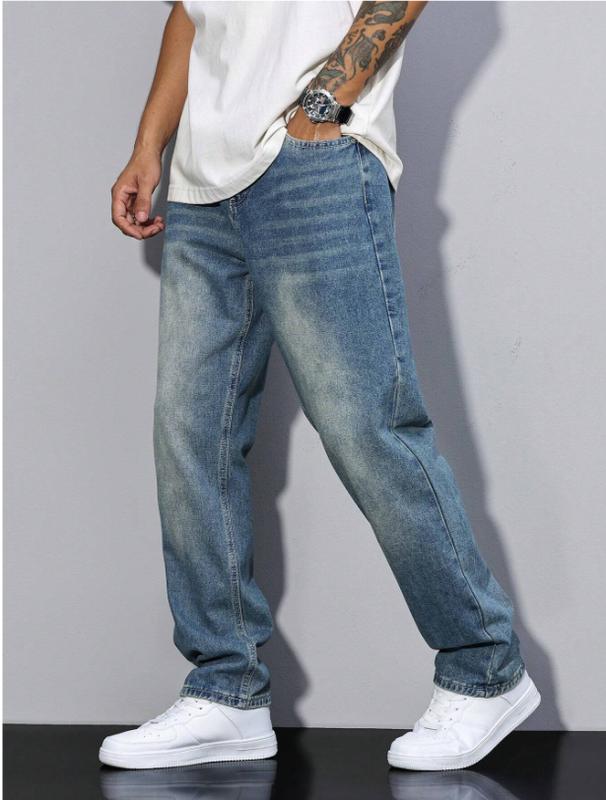 Casual Loose Straight Leg Men's Baggy Jeans