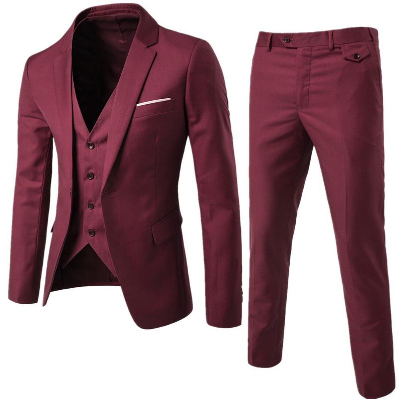 Suit Suit Men's Three-Piece Suit Business Casual Suit Business Clothing Slim Fit Groomsman Suit Groom Wedding Suit