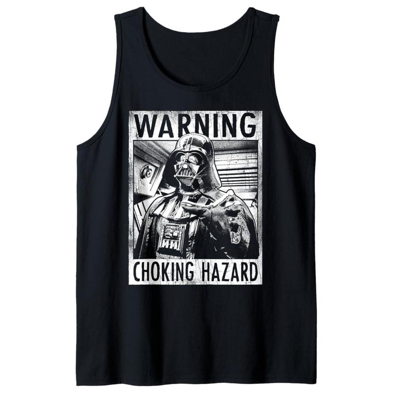 Darth Vader Warning Choking Hazard Poster Tank Top, Unisex Tank Top