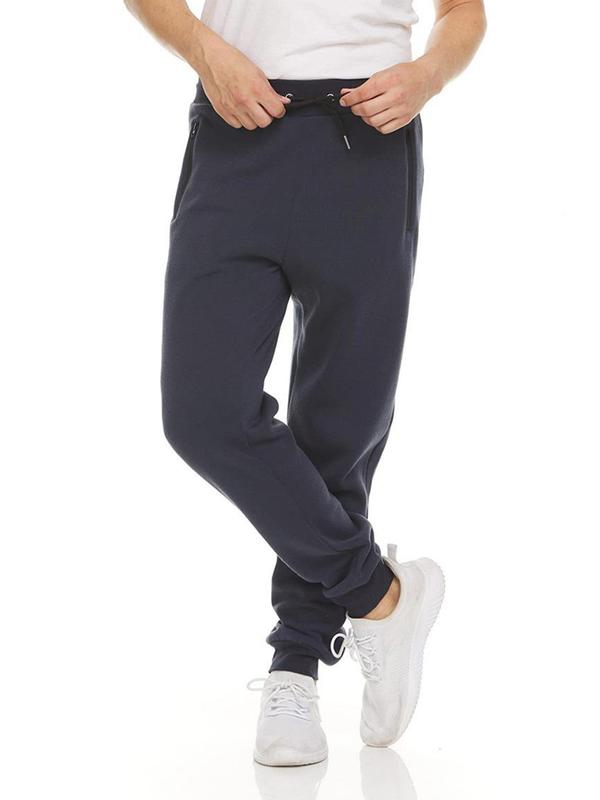 Men's Solid Drawstring Waist Jogger Pants, Casual Comfy Zipper Pocket Sweatpants for Fall & Winter, Men's Trousers for Daily Wear