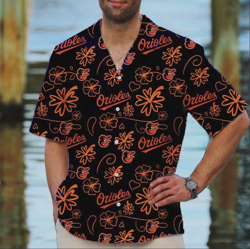 baltimore orioles hawaiian shirt, cute oriole bird, retro logo, fan gifts