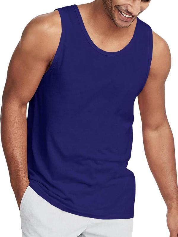 Men's Regular-Fit Tank Top Casual Sleeveless Lightweight Shirt Fabric Menswear