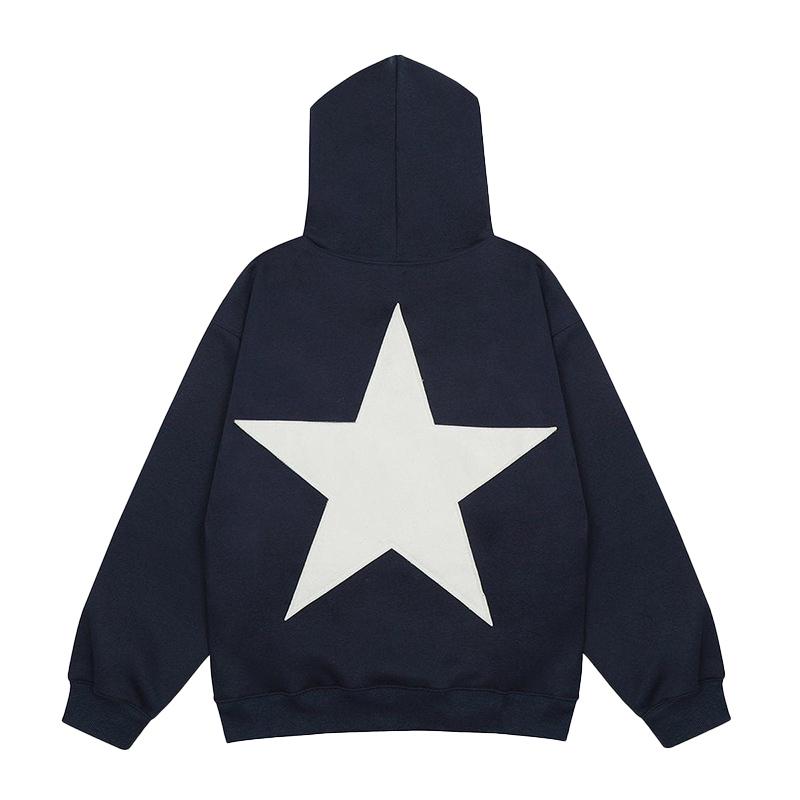 Aelfric Eden Star Print Color Contrast Pullover Hoodie