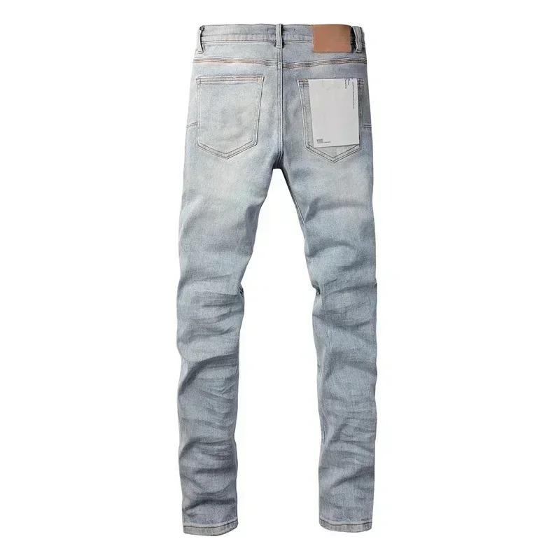 High street Purples jeans Men brands do vintage top quality repair low elevation skinny hold denim trousers pants