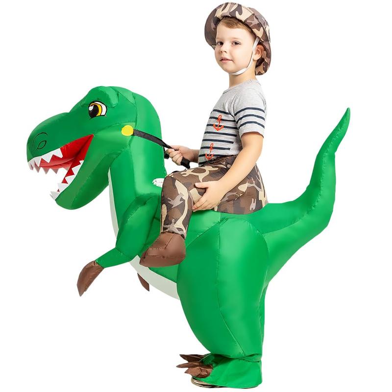 GOOSH Inflatable Dinosaur Costume Halloween Blow up Costumes Riding Diplodocus Air Costume for Party