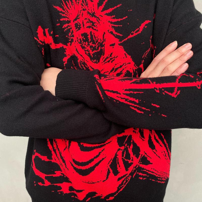 Anime Choso Knitted Sweater, Anime Jujutsu Kaisen Sweater, Choso JJK Sweater Gift, Anime Choso Sweater, Harajuku Anime Men and Women Sweater