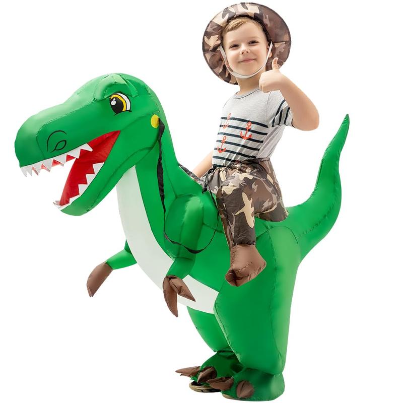 GOOSH Inflatable Dinosaur Costume Halloween Blow up Costumes Riding Diplodocus Air Costume for Party