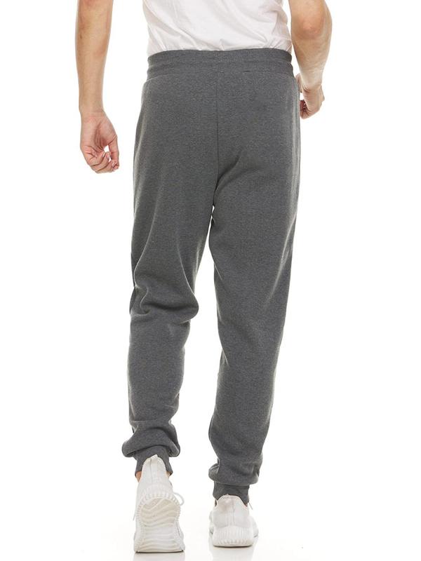 Men's Solid Drawstring Waist Jogger Pants, Casual Comfy Zipper Pocket Sweatpants for Fall & Winter, Men's Trousers for Daily Wear