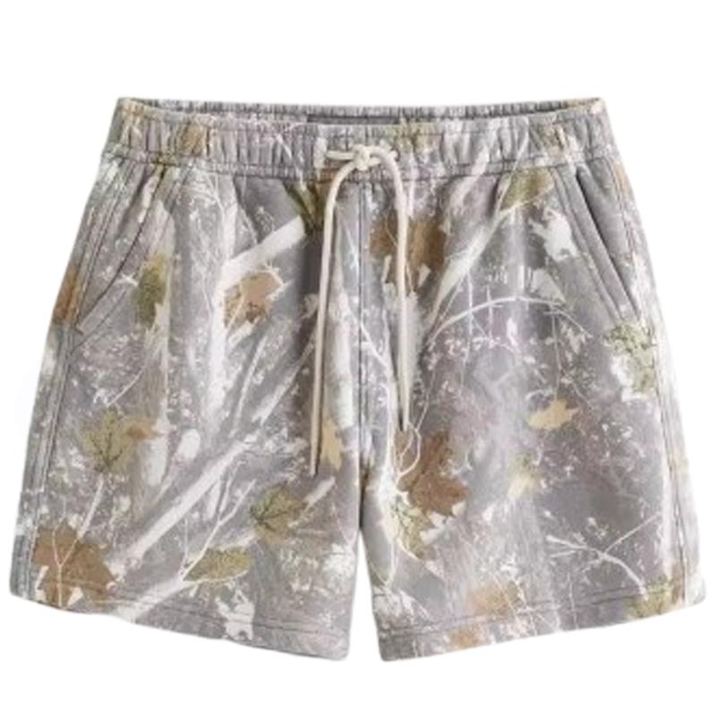 Mens Shorts Fit All Over PrintDrawstring Waist Track Shorts,  Casual Comfy Breathable Hollow Out Shorts for Summer