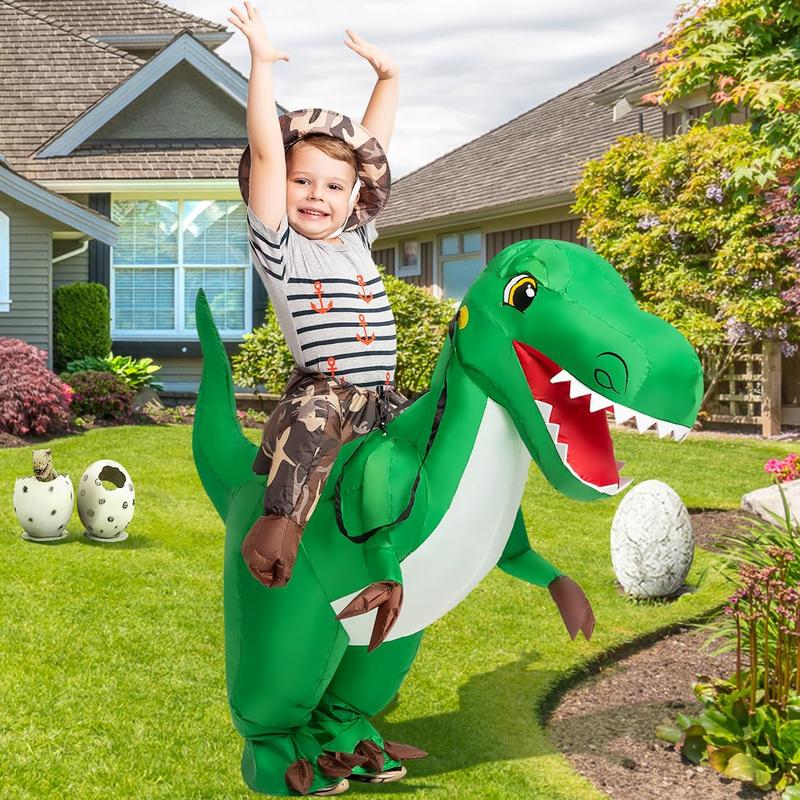 GOOSH Inflatable Dinosaur Costume Halloween Blow up Costumes Riding Diplodocus Air Costume for Party