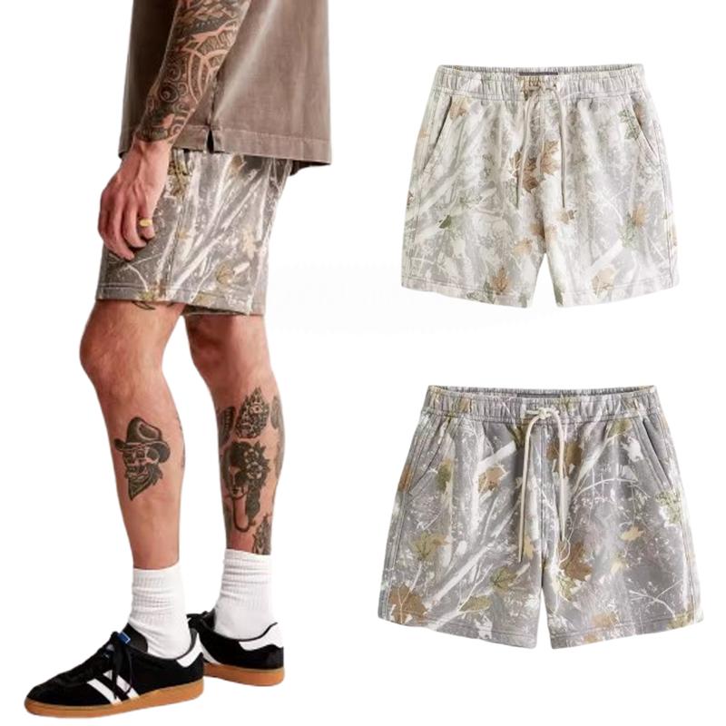 Mens Shorts Fit All Over PrintDrawstring Waist Track Shorts,  Casual Comfy Breathable Hollow Out Shorts for Summer