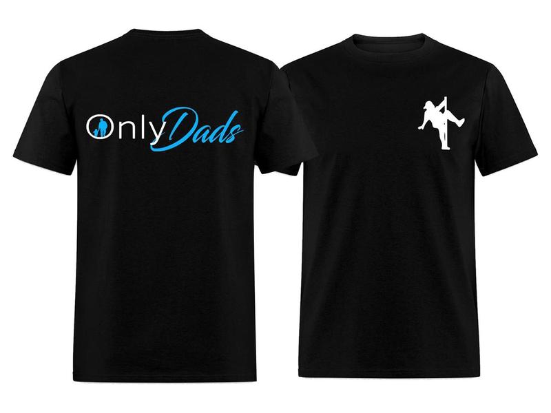 OnlyDads men's black t-shirt - Father's Day - A very suitable gift from Dad to give to dad Classic Cotton Menswear Top Collar Embroidered Love Sport Sweatshirt Tweed Sweatshirt Tweed Underwear Streetwear