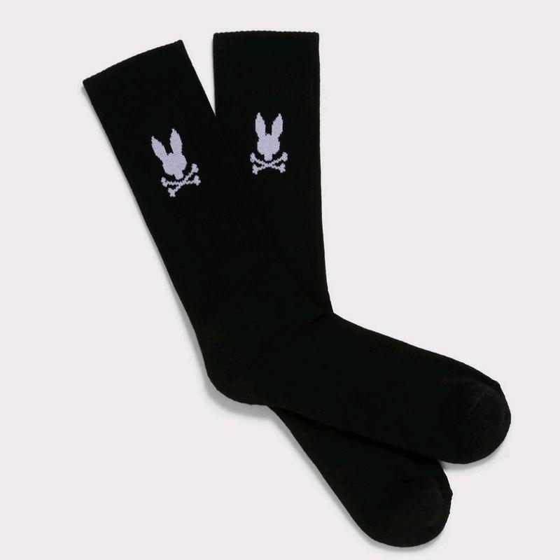 Bunny   Heavyweight Cotton Crew Black Socks - Soft and Comfortable - Snack