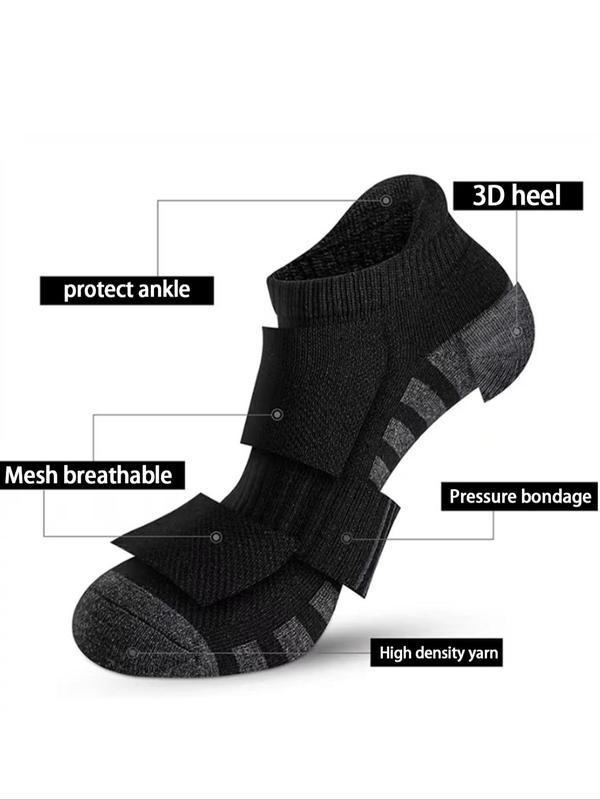 Men's Colorblock Striped Print Ankle Socks, Casual Moisture Wicking Low Cut Socks, Soft Comfy Breathable Socks for All Seasons Daily Wear