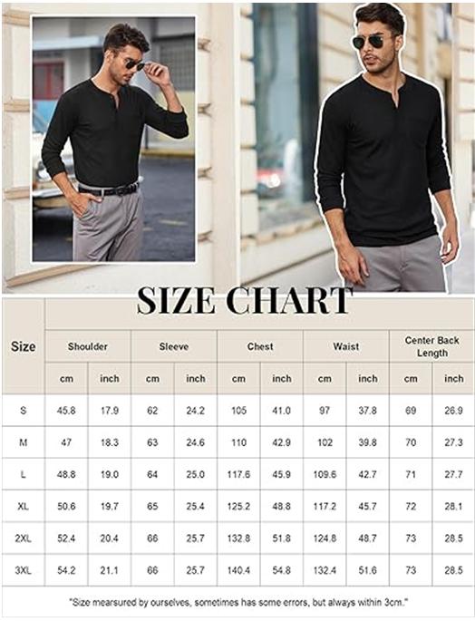 COOFANDY Men's Henry Shirt Long Sleeve Basic Waldorf Knitted Sweater, Pocket Knitted Basic Knitted Sweater, Men's Top Underwear Undercover, Front 4 1 Button Long Sleeve with Pocket Knitted Pullover black friday