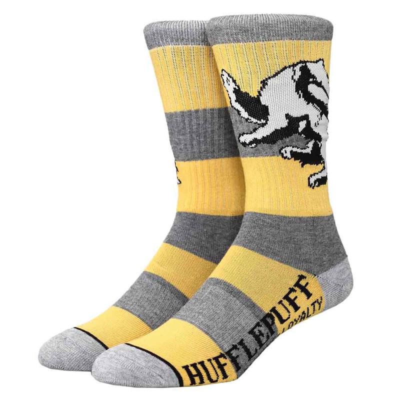 Harry Potter Hufflepuff Rugby Stripe Mens Crew Socks