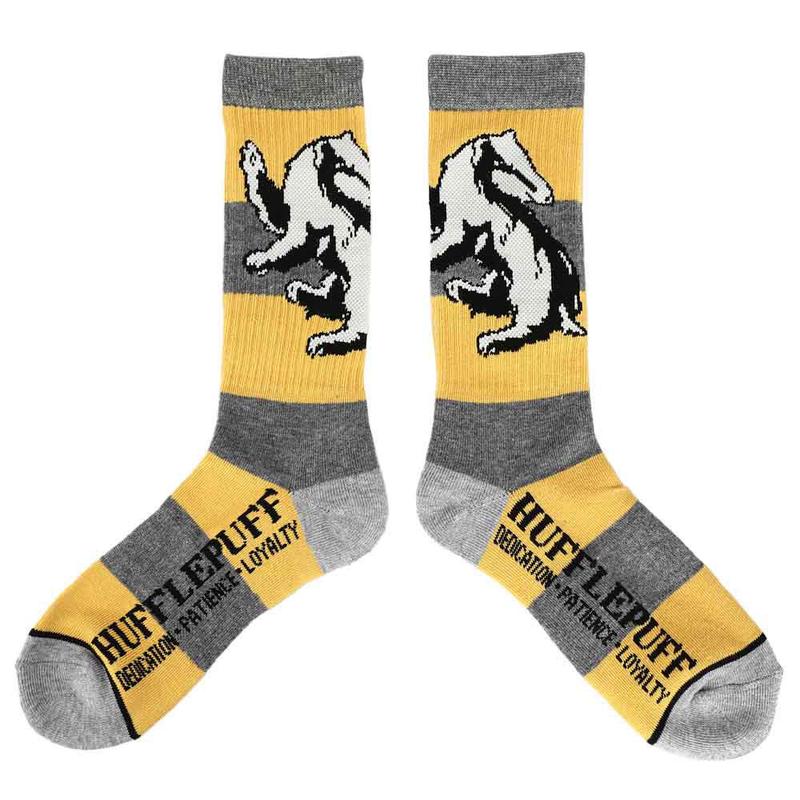 Harry Potter Hufflepuff Rugby Stripe Mens Crew Socks