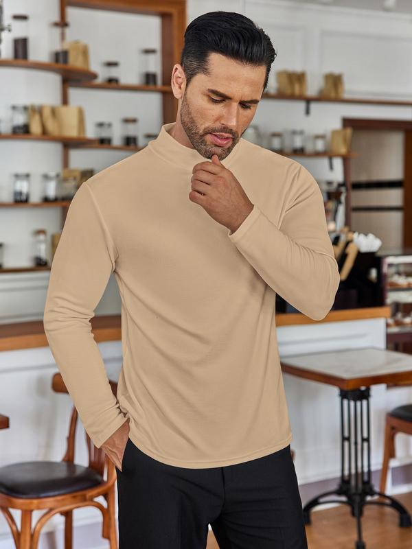 Coofandy Men's Mock Turtleneck Shirts Long Sleeve Basic Turtle Neck Undershirt Lightweight Thermal Pullover Sweater Classic Fashion Menswear Casual