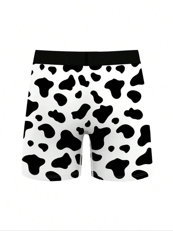 Men's Bow Print Boxer Brief, Heart Print Brief, Cow Print Boxer Panty, Casual Breathable Underwear for Daily Wear, Comfort Mens Underwear, Comfy Menswear, Boxers for Men