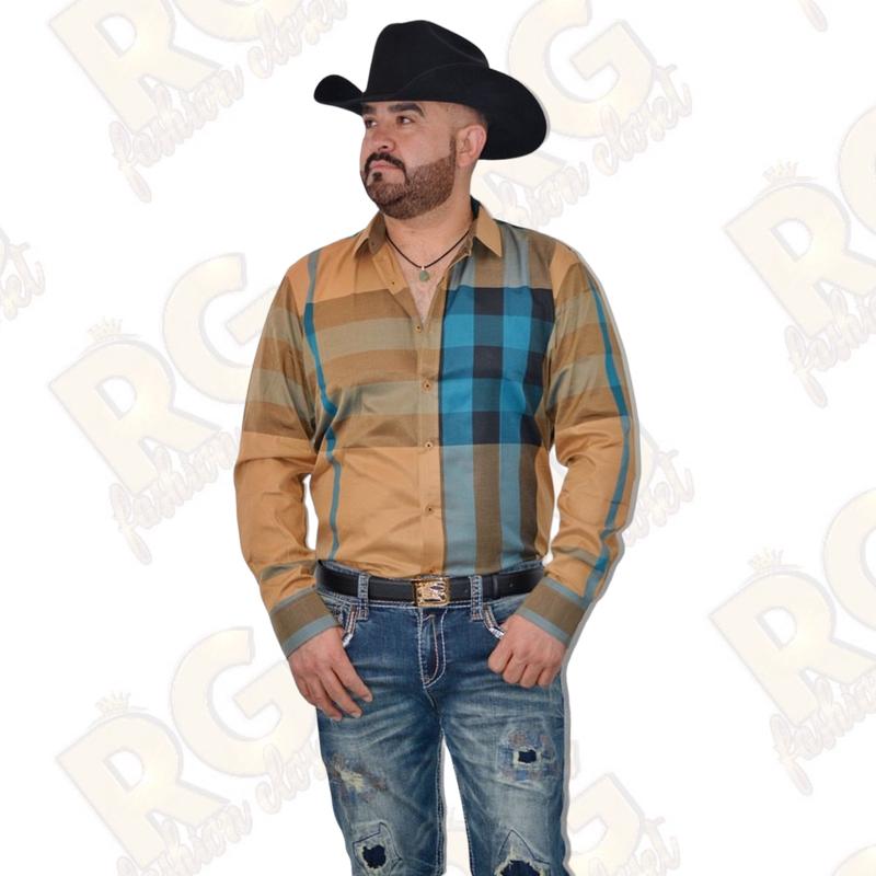 Mens Plaid Fashion Shirt Long Sleeve Menswear