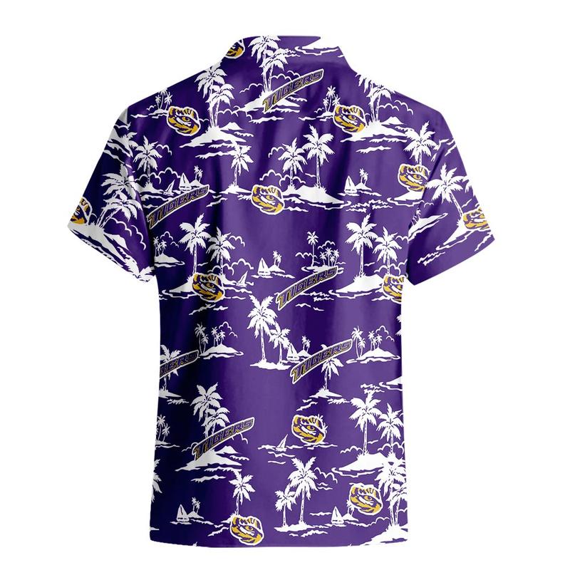 LSU Tigers Hawaiian Clothing Tropical Pattern Coconut Tree