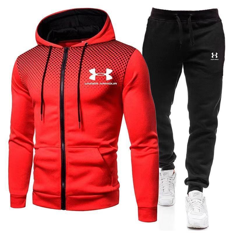 2024 Under Armour New Casual Polka Dot Zip Athietic HoodedSweatshirt Sweatsuit