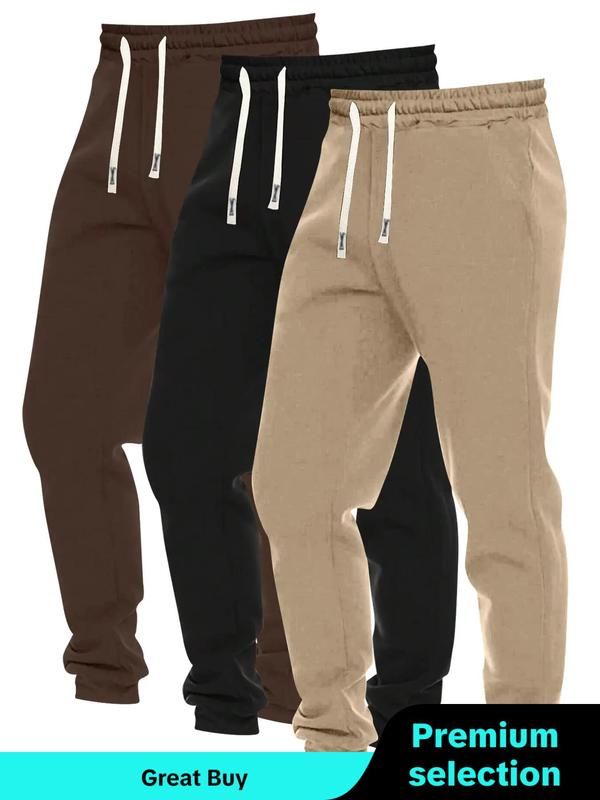 Men's Solid Drawstring Waist Jogger Pants, Casual Regular Fit Pocket Sweatpants for Summer, Men's Bottoms for Daily Wear