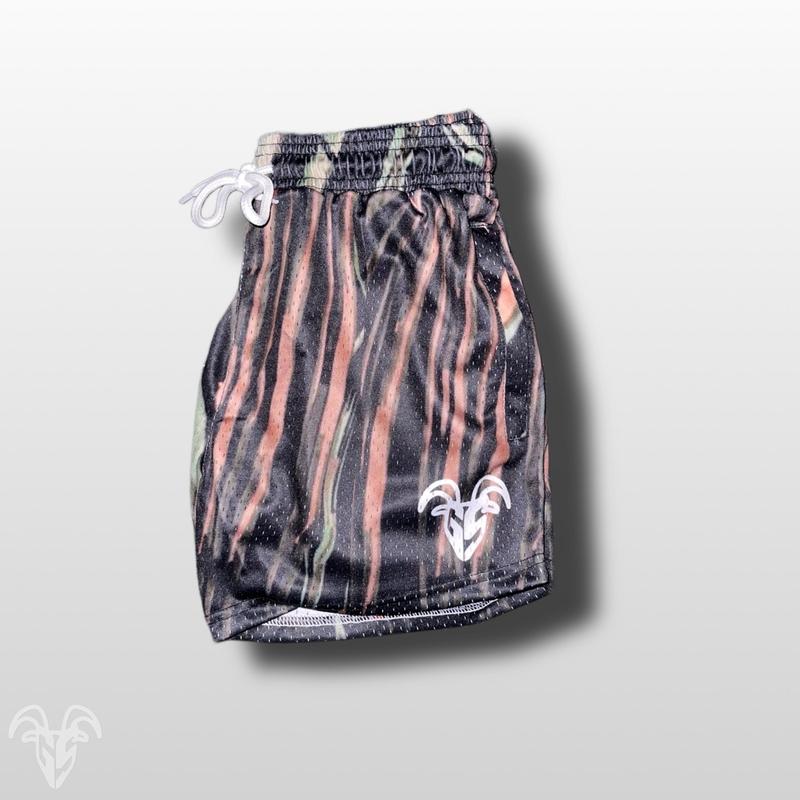 Men's Goat Strength Mesh Shorts   Men's Shorts 5 inch inseam Design Elastic Menswear Zippers Athletic - Tiger Camo Stretch Stylish Striped Tropical Fabric hoochie daddy shorts