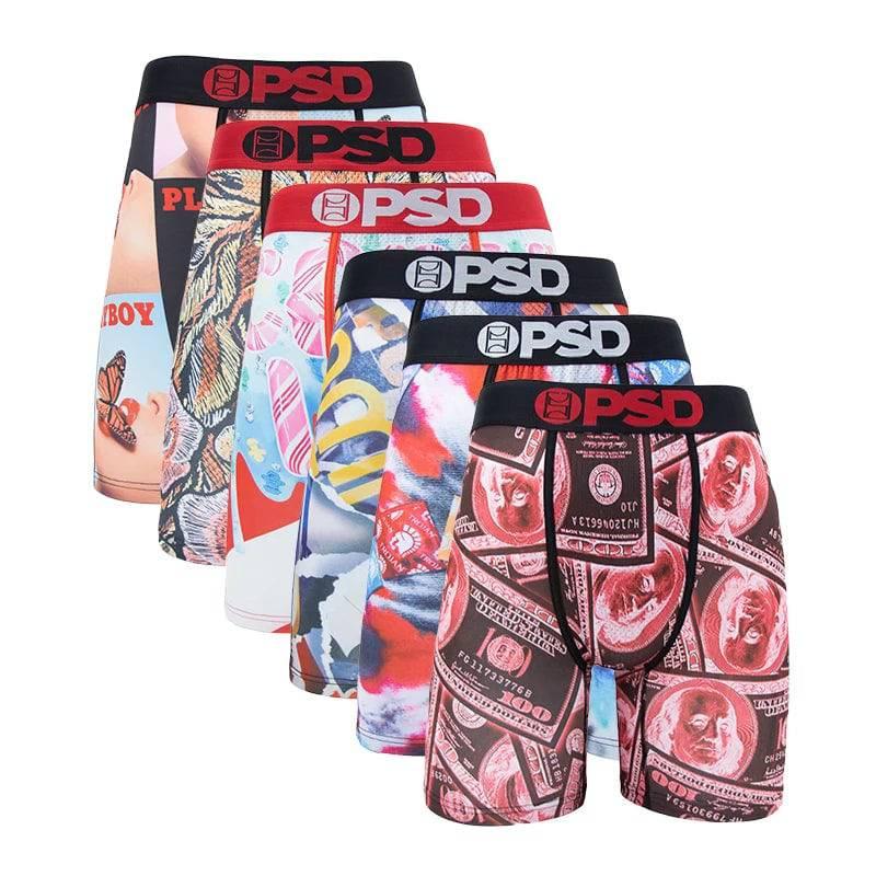 PSD Boxer Brief- 6Pc-Soft Breathable letters casual underwear