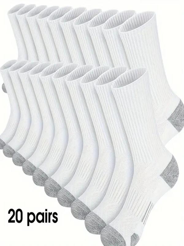 Men's Patchwork Print Crew Socks, Casual Moisture Wicking Socks, Soft Comfortable Breathable Socks for Daily Wear