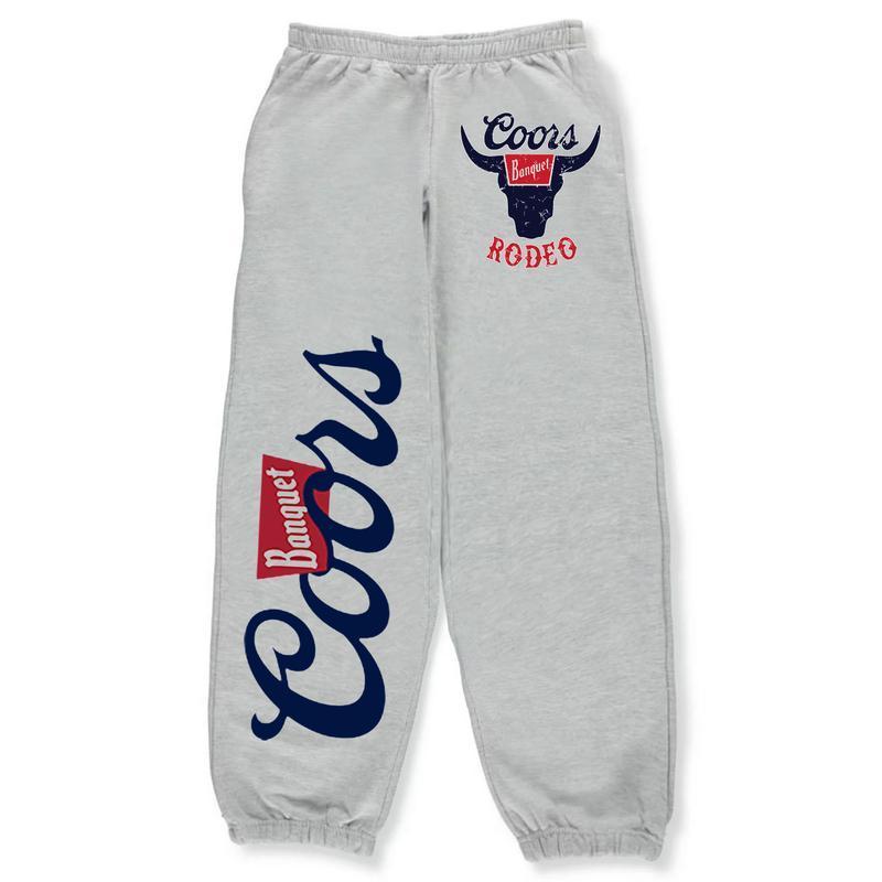 Y2K Streetwear Vintage Coors Banquet Rodeo Unisex Sweatpants for Running and Casual Sports, Stylish Clothing, All Season Joggers Unisex, Gift for Him Her Fabric Womenswear Trouser Underwear