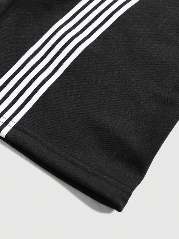  Letter & Side Stripe Drawstring Waist Sweatpants, Casual Pocket Jogger Pants for Men, Men's Trousers for Fall & Winter