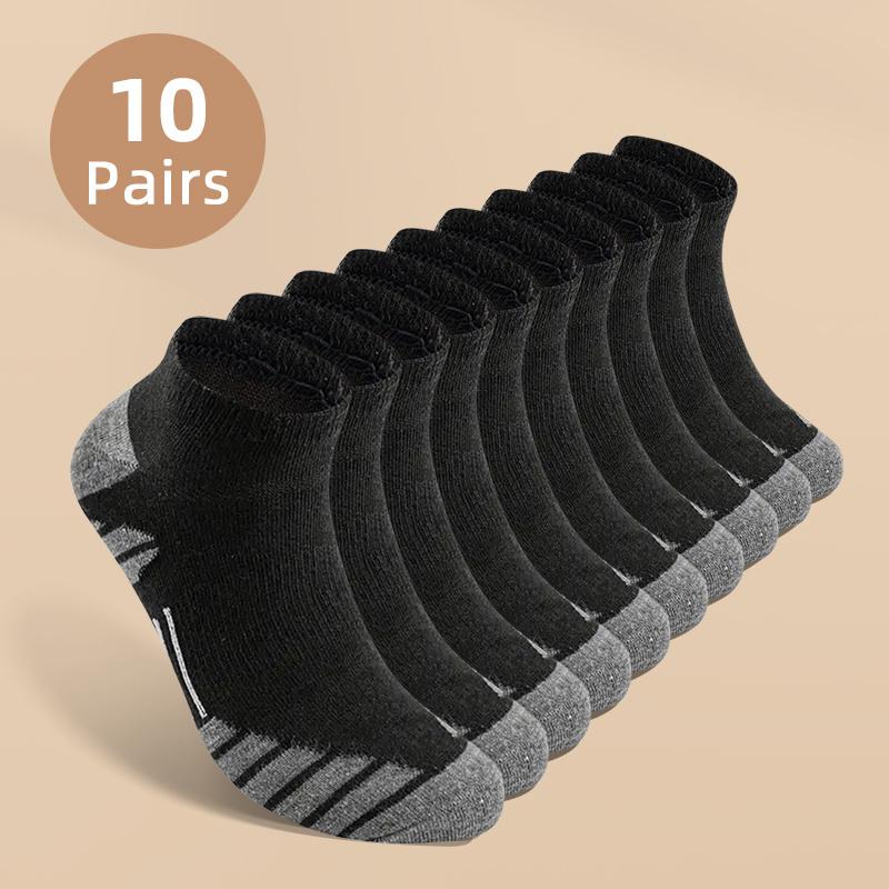 Hot Sale 10 Or 20 Pairs Men's Deodorant and Sweat-Absorbing Low Cut Socks, Comfortable Breathable Socks, Suitable for Daily and Outdoor Wear, Suitable for All Seasons