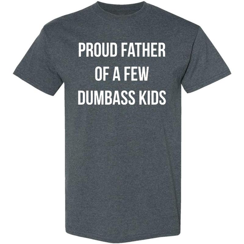 Men Proud Father T-Shirt, Funny Parenting Fathers Day Shirt, Full Color, For Men, For Women Classic Cotton Menswear Top Collar Embroidered Love Sport