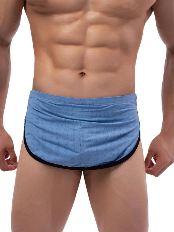 Men's Contrast Binding Mesh Underwear, Breathable Comfortable Underwear for Daily Wear, Casual Men's Underwear for All Seasons