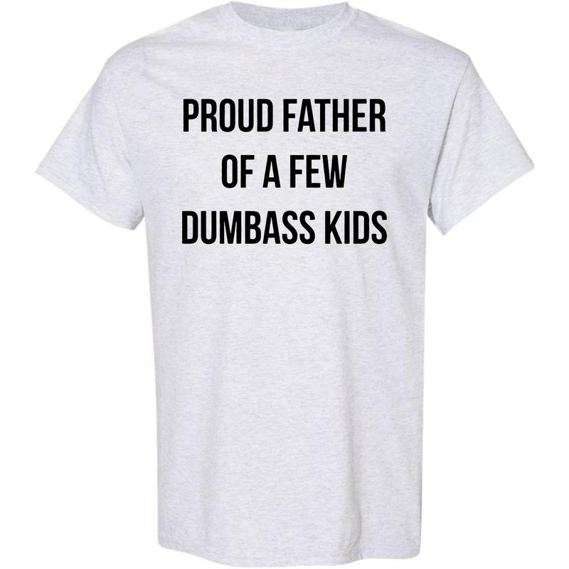 Men Proud Father T-Shirt, Funny Parenting Fathers Day Shirt, Full Color, For Men, For Women Classic Cotton Menswear Top Collar Embroidered Love Sport