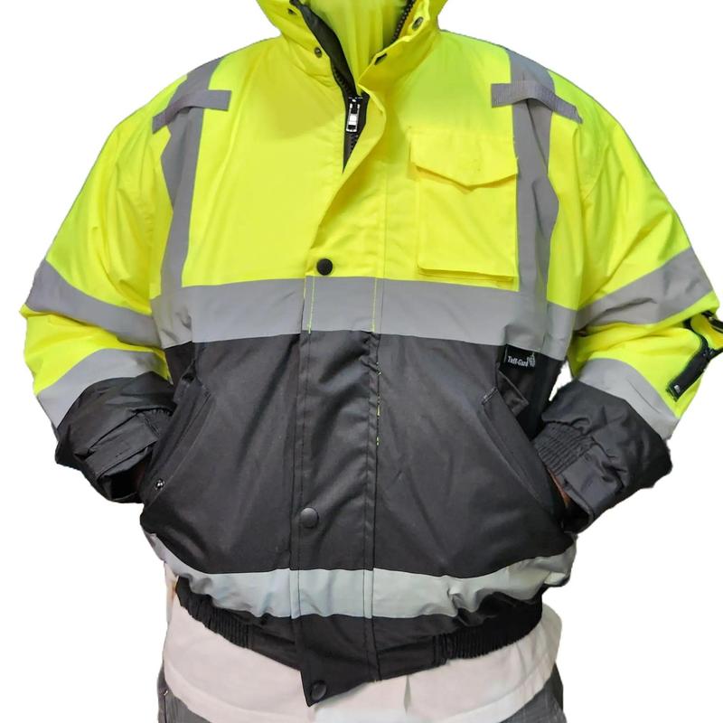 MEN'S AND WOMEN'S High Visibility Safety Bomber Jacket with Quilted Insulation (SIZE WELL)