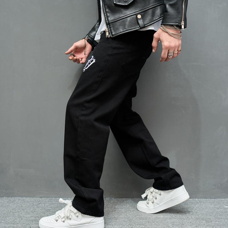 Street Style Speckle ink Printed Holes Patch  Stylish Biker  Male Distressed HipHop Skinny Pencil Denim Pants Menswear Underwear ripped fash o in able  men Jean Trouser Human Streetwear Casual