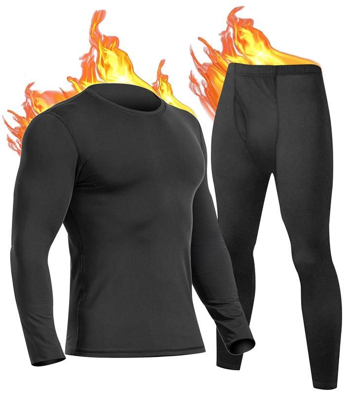 UNIQUEBLLA Long Johns Thermal Underwear Set for Men Thermal Base Layer Cold Weather Bottom Top,Halloween&Christmas Decor,Christmas Gifts